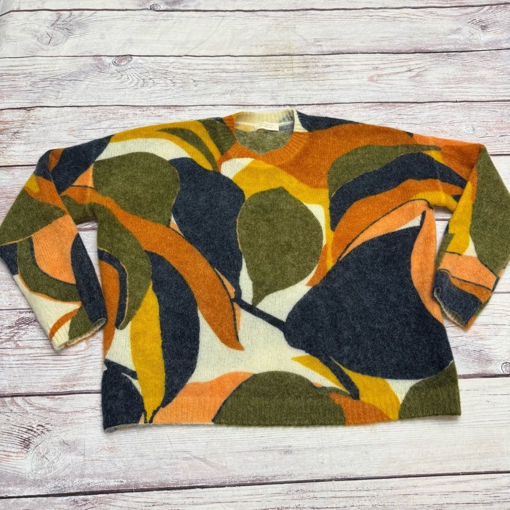 Sezane Nahla Sweater In Fall Foliage Wool Mohair Size XXL
